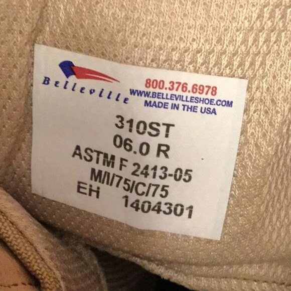 Belleville Tactical Steel Toe Work Boots 310ST Tan Mens 6 R Military - Picture 8 of 9